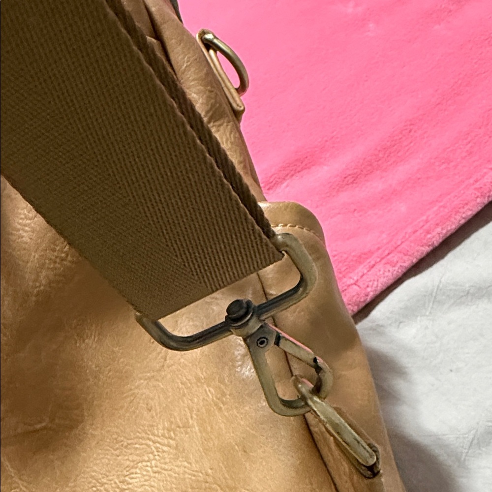 Tan vegan leather backpack or diaper bag - Picture 6 of 15
